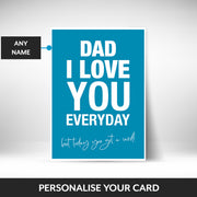 What can be personalised on this funny fathers day card