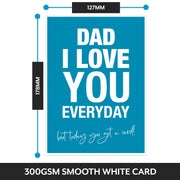 The size of this fathers day card for mum is 7 x 5" when folded