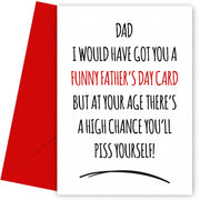 Funny Father's Day Card for Dad | P*ss Yourself | Personalised & Humorous Card