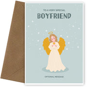 Festive Angel Christmas Card for Boyfriend - Traditional Cards