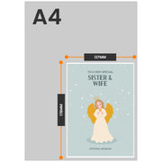 The size of this angel christmas card is 7 x 5" when folded