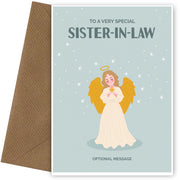 Festive Angel Christmas Card for Sister-in-law - Traditional Cards