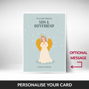 What can be personalised on this Son & Boyfriend christmas cards