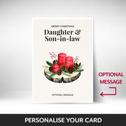 What can be personalised on this Daughter & Son-in-law christmas cards
