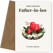 Father-in-law Christmas Card Displaying Festive Candles