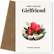 Girlfriend Christmas Card Displaying Festive Candles