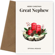 Great Nephew Christmas Card Displaying Festive Candles