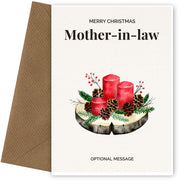 Mother-in-law Christmas Card Displaying Festive Candles