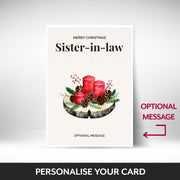What can be personalised on this Sister-in-law christmas cards