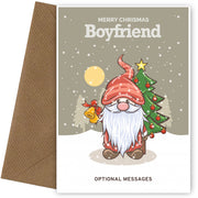 Merry Christmas Card for Boyfriend - Festive Gnome