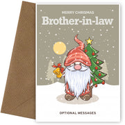 Merry Christmas Card for Brother-in-law - Festive Gnome