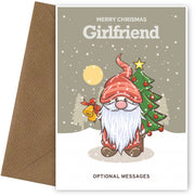 Merry Christmas Card for Girlfriend - Festive Gnome