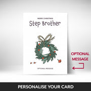 What can be personalised on this Step Brother christmas cards
