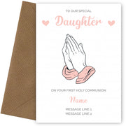 Personalised First Holy Communion Card (Daughter)