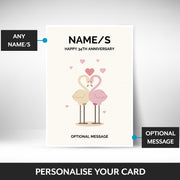 What can be personalised on this 34th anniversary card