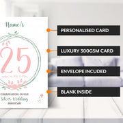 Main features of this 25th wedding anniversary cards