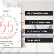 Main features of this 55th wedding anniversary cards