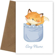 Personalised Fox In A Pocket Card