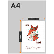The size of this for fox sake card is 7 x 5" when folded