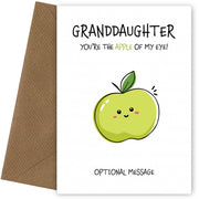 Fruit Pun Birthday Day Card for Granddaughter - Apple of my Eye