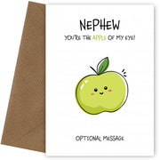 Fruit Pun Birthday Day Card for Nephew - Apple of my Eye