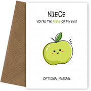 Fruit Pun Birthday Day Card for Niece - Apple of my Eye