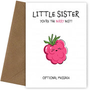 Fruit Pun Birthday Day Card for Little Sister - The Berry Best