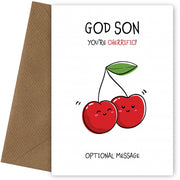 God Son You're Cherrific Fruit Pun Birthday Card