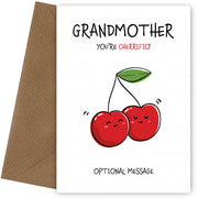 Grandmother You're Cherrific Fruit Pun Birthday Card