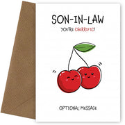 Son-in-law You're Cherrific Fruit Pun Birthday Card