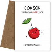Fruit Pun Birthday Day Card for God Son - Loved Very Much