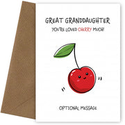 Fruit Pun Birthday Day Card for Great Granddaughter - Loved Very Much