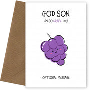 Fruit Pun Birthday Day Card for God Son - I'm so Grateful