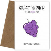 Fruit Pun Birthday Day Card for Great Nephew - I'm so Grateful