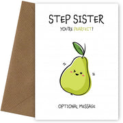 Fruit Pun Birthday Day Card for Step Sister - You're Perfect