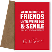 Red Friendship Cards for Women and Men - Christmas / Funny Birthday Cards