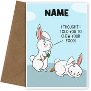 Chew Your Food Easter Card for Boys and Girls - Funny Easter Card for Kids