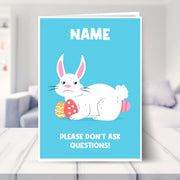 easter card for girls shown in a living room