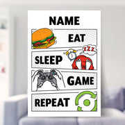 gaming framed prints shown in a living room