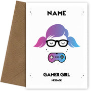 Personalised Girl Gamer Card