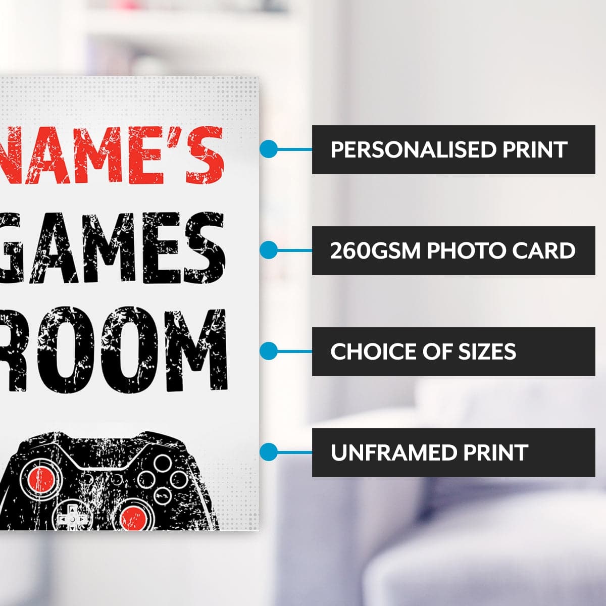 Gamers Games Room - Gaming Print