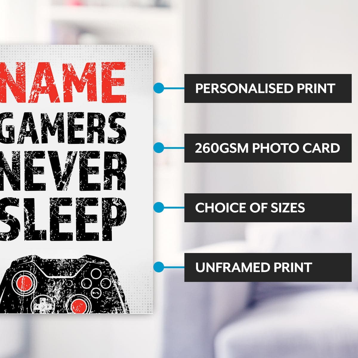 Gamers Never Sleep - Gaming Print