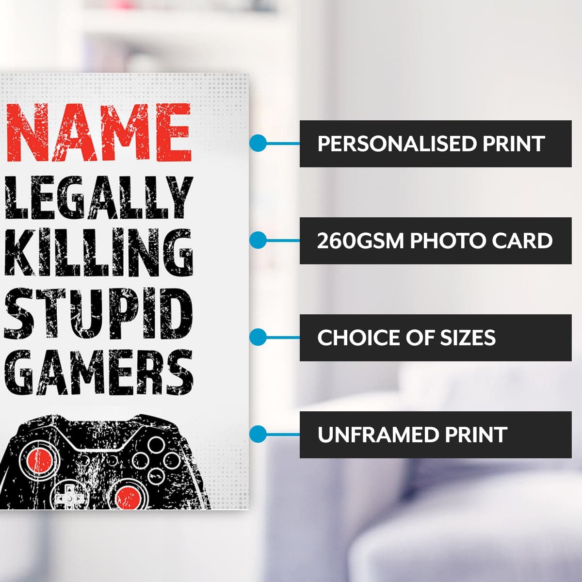 Killing Stupid Gamers - Gaming Print