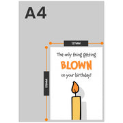 The size of this humorous birthday cards for men is 7 x 5" when folded