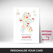 What can be personalised on this Auntie christmas cards