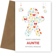 Merry Christmas Card for Auntie - Gingerbread Man Icons