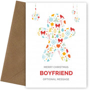 Merry Christmas Card for Boyfriend - Gingerbread Man Icons