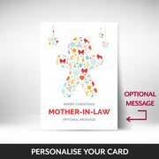 What can be personalised on this Mother-in-law christmas cards