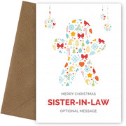 Merry Christmas Card for Sister-in-law - Gingerbread Man Icons