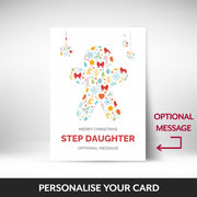 What can be personalised on this Step Daughter christmas cards